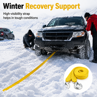 Heavy Duty Car Tow Strap with Safety Hooks